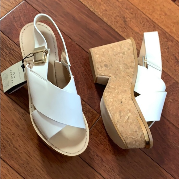 🆕 ZARA | Leather Cork Platform Sandal Wedge